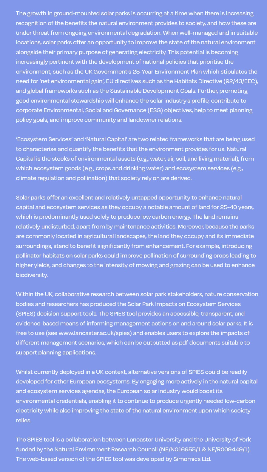 BOX 3 - Preserving and enhancing the Natural Capital values of large-scale solar plants
